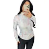 Kadın Tops Alt Gömlek Hoodies Tişörtü Uzun Kollu Tişört Tee Moda Panelli Bayan Tops Kazak Uzun Kollu Bayanlar Için Tops KLW6012