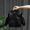 Jongens leren jas lente herfst kindermode jassen voor babyjongen tiener bovenkleding kleding kinderen casual tops outfits pakken 207097668