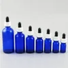 200 x 100 ml 50 ml 30 ml 20 ml 15 ml 10 ml 5 ml Olio essenziale di vetro blu cobalto Flacone contagocce a prova di bambino Contagocce Piepette da 1 oz