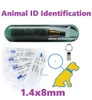 100sets Non-Medical ID Transponder Syringing RFID Injector 1.4x8mm FDX-B Microchip para identificação animal ISO 11784 para controle de acesso ao animal de estimação