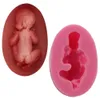 Stampi da forno per la casa 3D Sleeping Baby Doll Silicone Cake Mold Face Down Party Fondant Decorating Tools Cupcake Chocolate