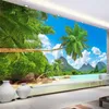 Personnalisé 3D Papier Peint Mural Paysage Marin Cocotier Photo Fond Salon Chambre Étude Paysage Peinture Murale Moderne