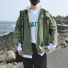 2018 Denim Jacket Men Korean Style Hip Hop Streetwear Casual Hoodie Windbreaker College Harajuku Jeans Coat Windbreaker Jacket T200502