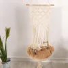 Hamac Style balançoire pour chat, lit-Cage, fait à la main, chaise de sommeil suspendue, sièges à pompon, jouet pour chats, corde en coton, maison pour animaux de compagnie, 338m