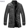 FGKKS Hiver Hommes En Cuir Daim Veste Marque De Mode Qualité Polaire Doublé Moto Faux Cuir Manteaux Mâle Vestes En Cuir 201127