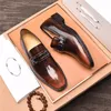 P MD Chaussures De Soirée Pour Hommes Coiffeur Chaussures De Mariage Hommes Élégant Marque Italienne En Cuir Verni Chaussures Habillées Hommes Formelles Sepatu Slip On Pria 11 C5ZO