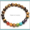 Andra armband smycken kvinnor 7 chakra armband naturliga sten pärlor helande pärlstav lava tiger ögon buddha bön yoga droppleverans 2021 emof