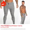 Gingtto męskie spodnie swobodne spodnie chude elastyczne chinos Slim Fit Panting Check Men 220118