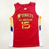 Maglia da basket personalizzata Kemba Walker # 15 All American McDonald's Stitched Red Taglia S-4XL Qualsiasi nome Numero maglie