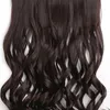 Peruki syntetyczne Długie kręcone klipsowanie w jednym kawałku włosy 5 klipsy fałszywe brązowe czarne kawałki dla kobiet WH0533