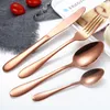 4Pcs Modern Flatware Set Wed Cutlery Knife Spoon Fork Tableware Set