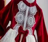 Filles douces noël Pleuche robe de princesse hiver enfants col à volants à manches longues robe en velours Lolita enfants dentelle épaissir fête Dres8022093