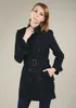 Trenchs de marque pour femmes CHAUD CLASSIQUE! FEMMES MODE ANGLETERRE MOYEN LONG printemps dames MANTEAU DOUBLE BOUTONNAGE CEINTURE Trench POUR FEMME S-XXL robe maxi