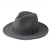 2 Büyük Boy 100% Yün Erkekler Beyefendi için Fedora Şapka Keçe Geniş Brim Üst Cloche Panama Sombrero Kap Boyutu 56-58, Boyutu 59-61 CM Y200110