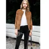 Diseñador marrón gamuza tela chaqueta mujer cardigan abrigo otoño mujer bombardero moda más tamaño xxxl 201026