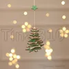 Christmas decoration wooden pendant creative five star christmas tree tridimensional small ornament decoration T500422