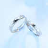 Kluster ringar mode enkel öppning berg havsring minimalistisk silver färg justerbar för män kvinnor förlovning smycken