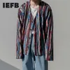 IEFB Vêtements pour hommes Cardigan tricoté Pull Veste Homme Mode coréenne Printemps et automne Col V Simple Boutonnage Tops à manches longues 211221