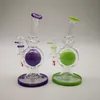 7 pouces Vert Violet Verre Bécher Bong 14mm Joint Cire Huile Verre Dab Rigs Boule Percolateur Bongs Inversé Showhead Perc