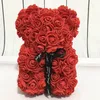 Cadeau cadeau Saint Valentin 25cm rouge rose ours rose fleur décoration artificielle cadeaux de Noël Friend3460413