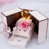 Romantische Rosenblumen-Geschenkbox, Schmuckschatulle, Seifenblume, Rose, Nelke, Muttertag, Valentinstagsgeschenk mit LED-Licht EEF4351