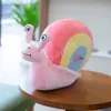 50cm Soft Cartoon Snails Plush Toys Lovely Animal Pillow Rainbow Snail Baby Doll Sofa Cushion Cute Birthday Gift for Girls