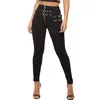 Calças Femininas Capris Mulheres Casuais Cinto Embelezado Deerskin Calças Skinny Zipper Botão Lápis Primavera Outono Inverno Moda Sexy