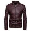 Trend Casual Mens Spring Fashion Zipper PU Leather Jacket Slim Motorcycle Style Blazer