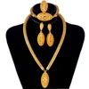 African 24k gold for women wedding gifts Ethiopian Jewelry sets Dubai bridal party earrings ring set Arabic collares jewellery 201224