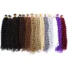14インチ短いマリーボの水波かぎ針編み髪オンブルキンキーカーリーブレード黒人女性のための合成ジェリー編組BS22