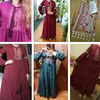 Siskakia ethnische geometrische Stickerei Langes Kleid Frühling Herbst Frauen Casual Maxi Kleider Langarm Drapierte Swing Burgund lj200818