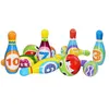 1 مجموعة دبابيس البولينج والكرات متعة ألعاب تعليمية آمنة للأطفال الصغار للأطفال في الهواء الطلق أو داخلي Toy SportsQQ4965556