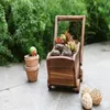 Creative Wood Flowerpot Cartoon Cart Garden Planter Plant Window Box Trough Pot Succulent Flower Bed Plant Bed Pot Flower Y200723