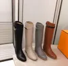 Inverno moda senhora fivelas martin botas longas conforto couro genuíno botas altas cavaleiro sobre o joelho tamanho 35-42