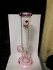 Tiktok lovely pet cat hookahs girls glass bong thick pink glass smoking water pipes cute cat bongs glass oil rigs dab rigs 14mm joint down steam
