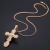 Hanger kettingen Crucifix Cross ketting voor vrouwen mannen 585 Rose Gold Snail Link Chain Fashion Groothandel sieraden KGP1721