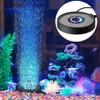 Aquarium LED luz submersível Submersível Tanque de Peixe Bolha Air Stone Disco Luz Multi-Colored Aquário Decorações D30 Y200922