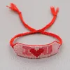 Braccialetti con ciondoli Bracciale cuore rosso rosa vintage bohemien semplice etnico fatto a mano geometrico nappa coppie gioielli donna Wholeslae Fawn22