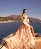 2021 Kılıf Kısa Gelinlik Modelleri Straplez fırfır üst etek Dubai Şık Abiye Giyim Vestido de novia Parti Ünlü Giydirme