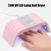 24W UV L-E-D Lamp Nail Dryer for Manicure Nails Curing Lamp Smart Polish Light Nail Art Tools W11464