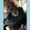 ピン、ブローチジュエリーI-Remiel韓国の高級フラワーブローチクロックアートクラシックCamellia Broche Pins Women Shawl Shirt Collar Accessorie