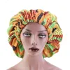 Nytt afrikanskt mönster Print Bonnet Women Day Night Sleep Cap Double Layer Satin Turban Extra Large Head Wear Ladies Head Wrap HAT3895449