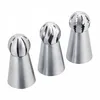 Cupcake Acciaio inossidabile Bakeware Sfera Forma a sfera Glassa Piping Ugelli Punte per crema pasticcera Torcia per fiori Strumenti per la decorazione del tubo della pasticceria 20220121 Q2