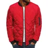 Men Padded Puffer Jacket Quilted Casual Zip Up Winter Warm Coat Bomber Outwear All-match Solid Thicken 220301