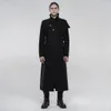 PUNKRAVE Männer Punk Woolen Lange Mantel Stil Militär Uniform Hübsche Asymmetrische Schulter Winter Halten Warme Tägliche Jacke LJ201106