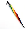 Rainbow Parasol Wiatroszczelna Moda Automatyczny Długi Rękojeść Proste Anty-UV Sun Rain 16k Parasole JJA12420
