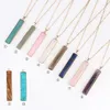 10 couleurs cristal naturel pierre pendentif collier mode pierres précieuses colliers bijoux cadeau de fête avec chaîne