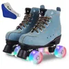 Inline & Roller Skates Skating 4-Wheels Double Row Shoes Cowhide Outdoor Boys Girls Street1