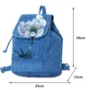 Denim School Backpack For Girl Chinese Style bag Printing Flower Design Women Backpack Female Rucksack Bagpack Mochila