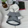 Winter Warm Dog Clothes for French Bulldog Cotton Hoodies Chihuahua Striped Coat Small Dogs Pet Puppy Hooded Jacket XXL Y200330